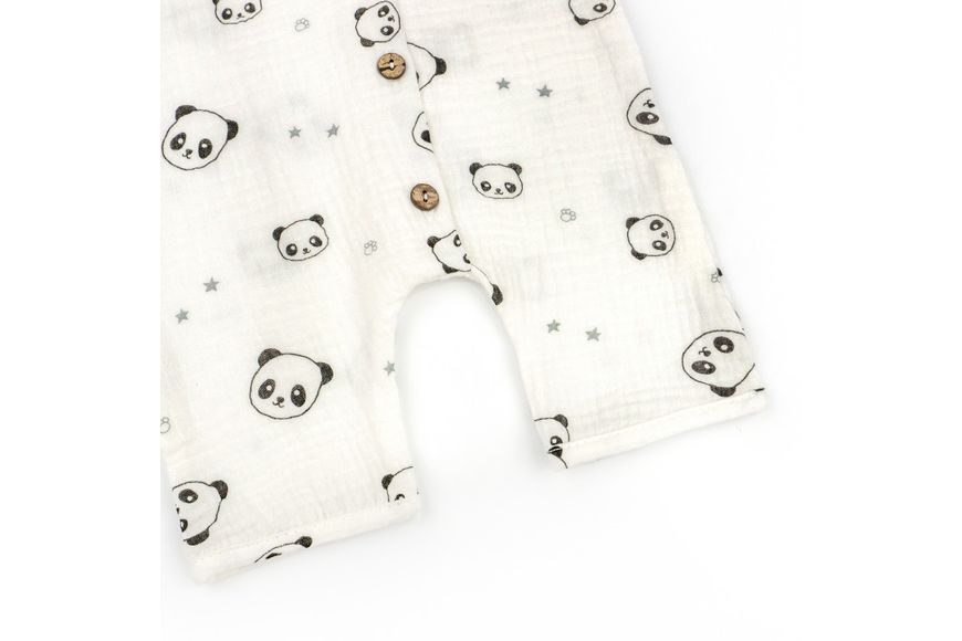 Пісочник для немовлят на ґудзиках Panda муслін (68 см) 432341-68 фото