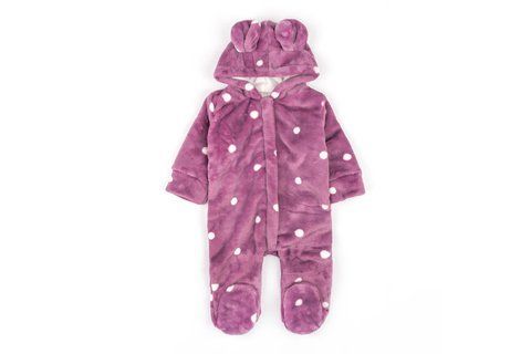 Комбінезон для немовлят з капюшоном на блискавці Berry Teddy велсофт d12-20гр-тм-62 фото