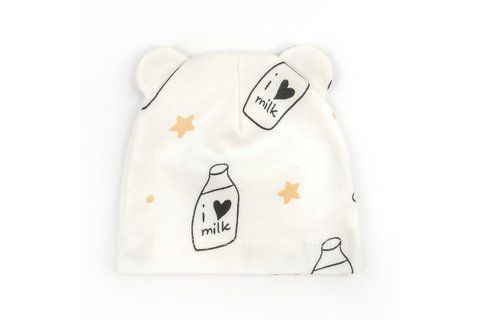 Шапочка з вушками інтерлок під розпошиття Milk 910409-38 фото