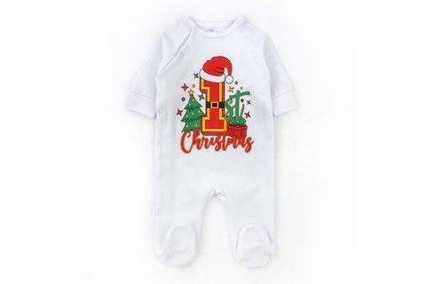 Чоловічок для немовлят на кнопках з принтом My first Christmas 300714-56 фото