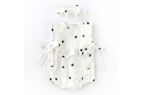 Песочник для девочки на кнопках с повязкой Mini Hearts (80 см) 432141-80 фото