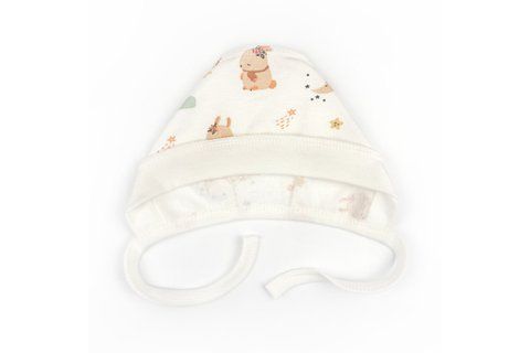 Чепчик на завʼязках з футера Bunnies 312123-36 фото