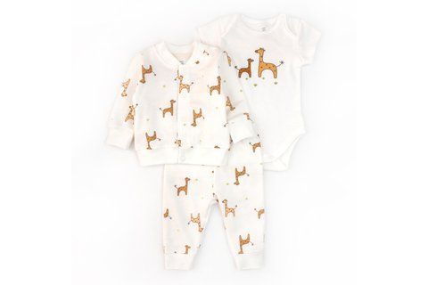 Ясельний костюм кофта штани боді Cute giraffes (62 см) 329623-62 фото