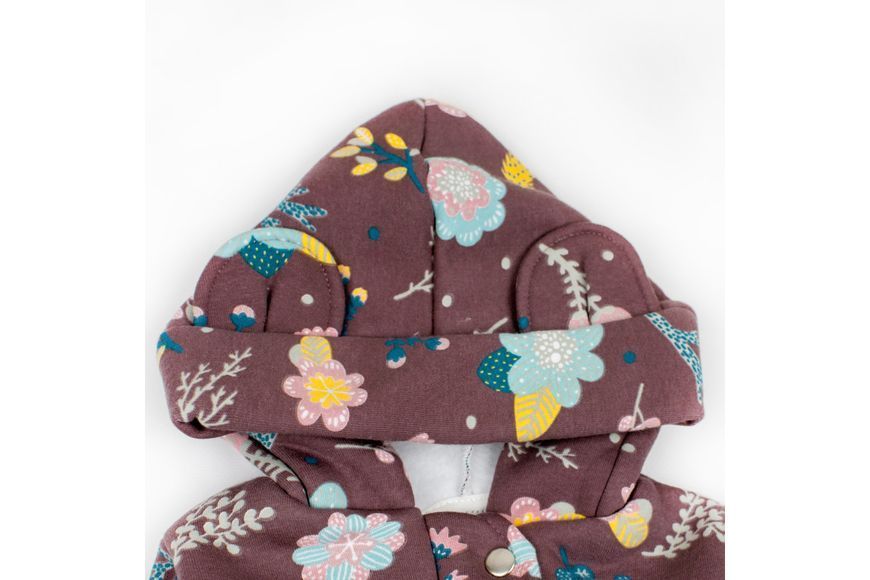 Теплый комбинезон для девочки с цветами Coffee Flower d2142-24-1-68 фото