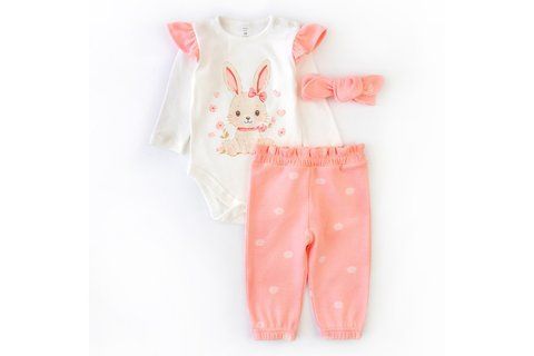 Ясельний комплект боді штани та повʼязка Cute bunny (68 см) 902572-68 фото
