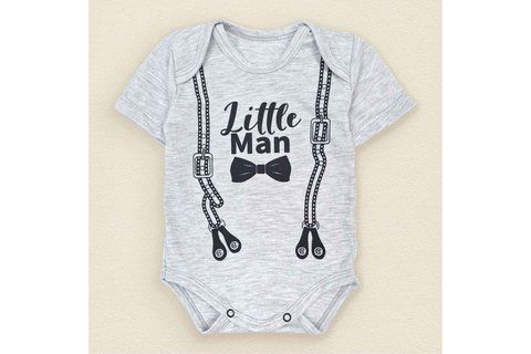 Сірий боді-човник для хлопчика Little Man d182м-срнв-62 фото