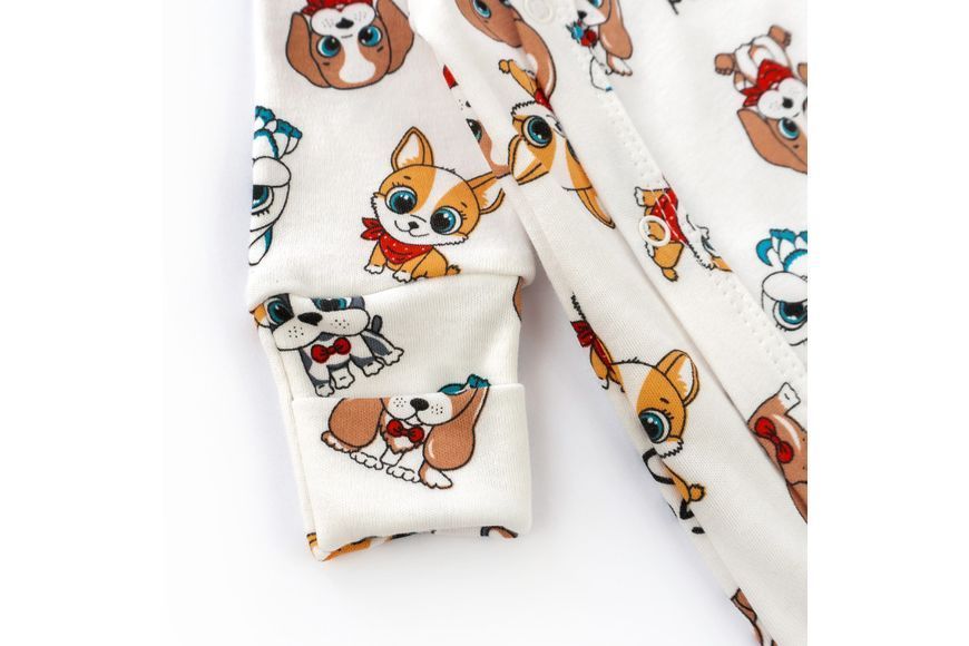 Человечек для малышей на кнопках диагональная застежка Cute dogs 900216-56 фото