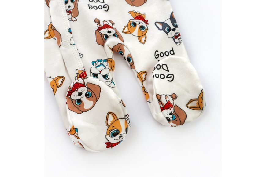Человечек для малышей на кнопках диагональная застежка Cute dogs 900216-56 фото