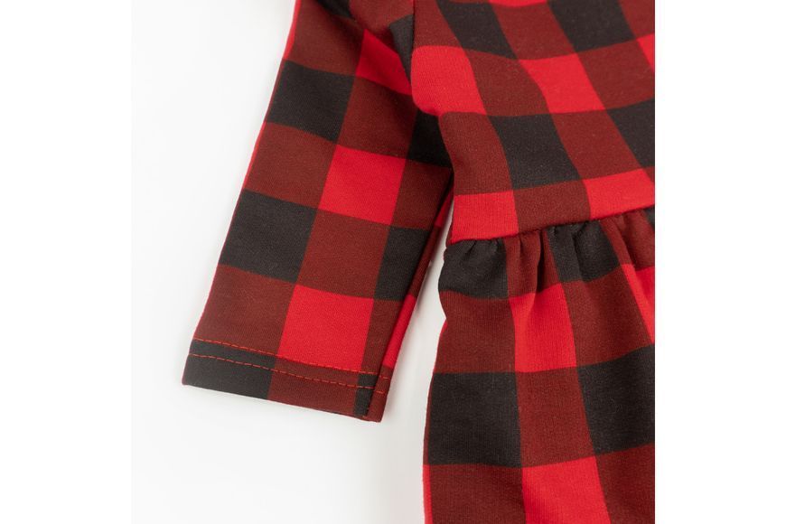 Боди-платье для девочки в клеточку с крылышками и повязкой Plaid d373-2кл-нв-74 фото