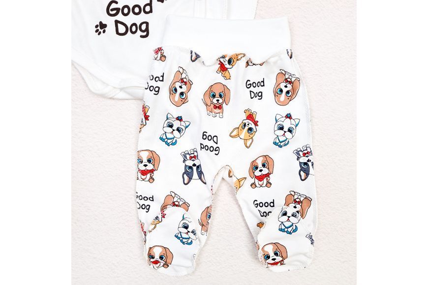 Набір в пологовий інтерлок боді повзуни Pets d978дм-у-56 фото