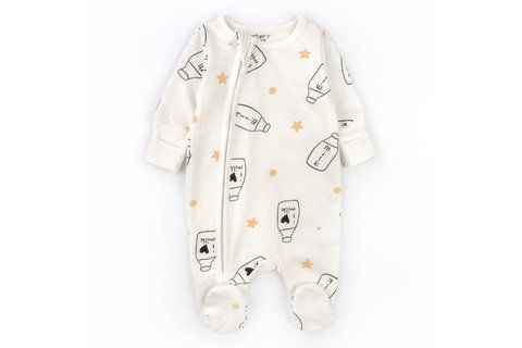 Чоловічок для немовлят з начісом на блискавці Milk 300309-56 фото