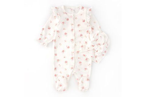 Чоловічок з шапочкою для новонародженої дівчинки Roses (56 см) 900568-56 фото