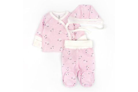 Комплект для новорожденных из футера рубашка ползуны шапочка Curly Cute 302220-50 фото