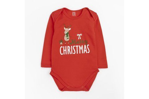 Боді дитяче святкове з начісом з довгим рукавом Merry Christmas d304ол-68 фото