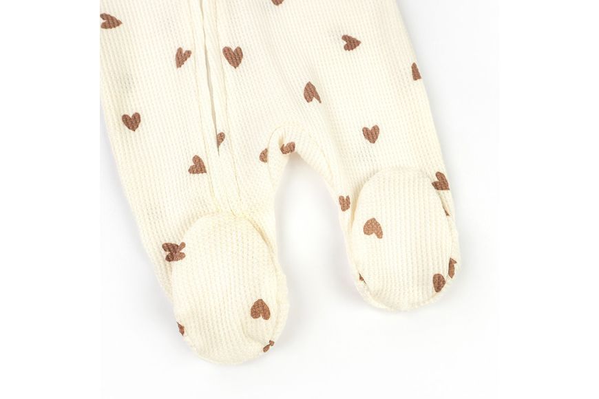 Чоловічок для немовлят на блискавці з сердечками Coffee hearts 900324-68 фото