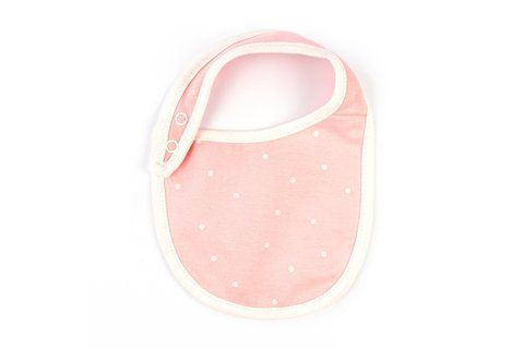 Слюнявчик для девочки на непромокаемой махре Dots on pink 915505 фото
