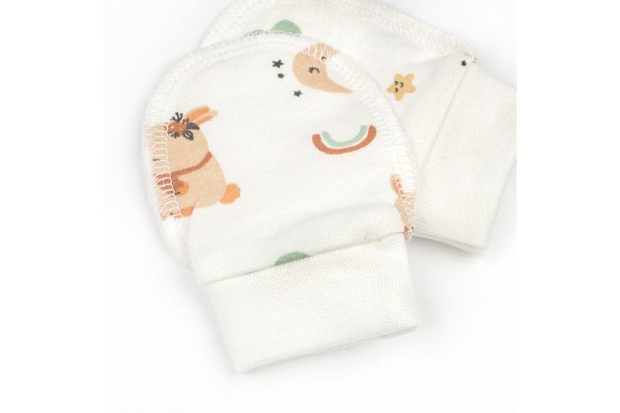 Царапки для новорожденных на манжете Bunnies футер 315123-0-3 фото