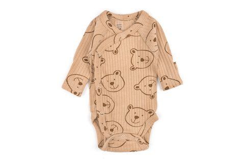 Боді для немовлят з довгим рукавом інтерлок Bear on coffee 904722-50 фото