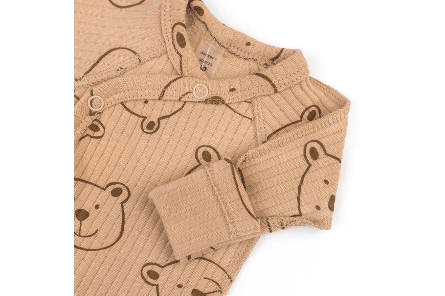 Боді для немовлят з довгим рукавом інтерлок Bear on coffee 904722-50 фото