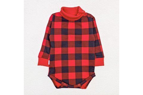 Дитячий боді з високою горловиною та начісом Plaid d329кл-нгтг-68 фото