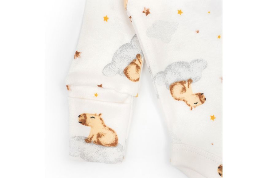 Боді для немовлят з довгим рукавом, діагональна застібка "Baby capybara", інтерлок (56 см) 904108-56 фото