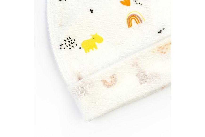 Шапочка для малышей с подворотом со зверятами Little Africa 910123б-40 фото