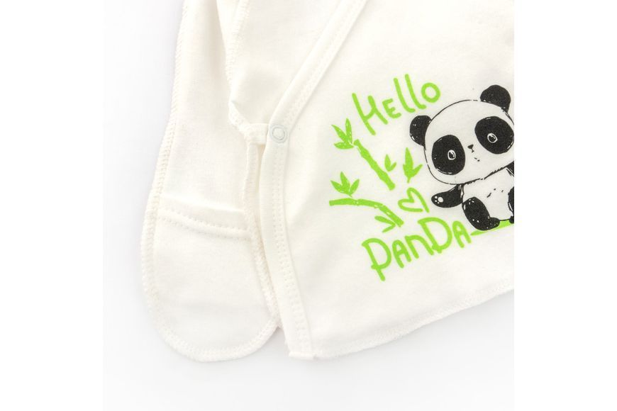 Набір новонароджених сорочечка та повзунки з принтом Panda d977-2пд-мл-62 фото