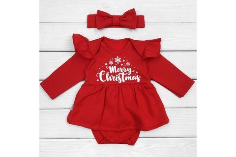 Боді з крильцями та пов'язкою Merry Christmas d373кр-нгтг-86 фото